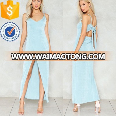 Maxi Slit Evening Dress Manufacture Wholesale Fashion Women Apparel (TS1642D)