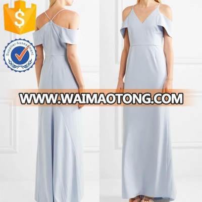 Cold-shoulder Crepe Evening Party Dress Manufacture Wholesale Fashion Women Apparel (TS1563D)