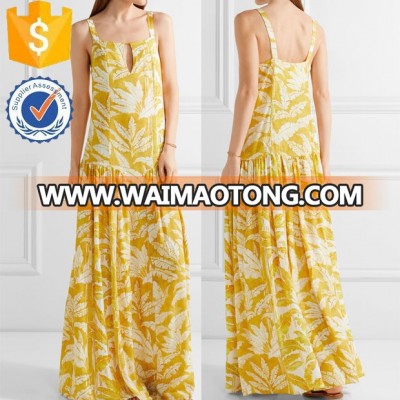 Printed Voile Maxi Evening Party Dress Manufacture Wholesale Fashion Women Apparel (TS1564D)