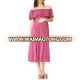 Ladies Fashion Bandage Off Shoulder Midi Length Casual Dress for Women