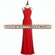 Top Fashion Halter Satin Luxury Women Backless Sleeveless Red Evening Dresses